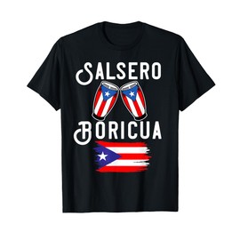 Salsa Puerto Rico Boricua Puerto Rican PR Music Salsero Flag T-Shirt