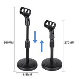 MEISO Soporte para Micrófono Ajustable de Escritorio, Soporte Multifuncional para Conferencias, Podcasts, Chat y Videos, Fácil Instalación (Negro)