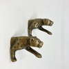 Safari Antique Brass Animal Iron Metal Drawer Knobs (Hook, Leopard)