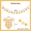 Yellow Gingham Sun Bodysuit Banner,Gingham Sunshine Baby Shower Banner
