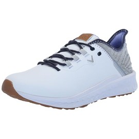 Callaway Women's La Jolla SL Golf Shoe, White/Navy, 9.5 Wide