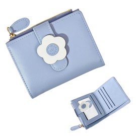 Coollooda Women's Mini Wallet, Bifold Wallet, Small Wallet, Card Case, Large Capacity, Zipper, Snap, Prevents Bills Folding, Thin, Lightweight, Cute, Stylish, Coin Purse, Prevents Skimming, For High