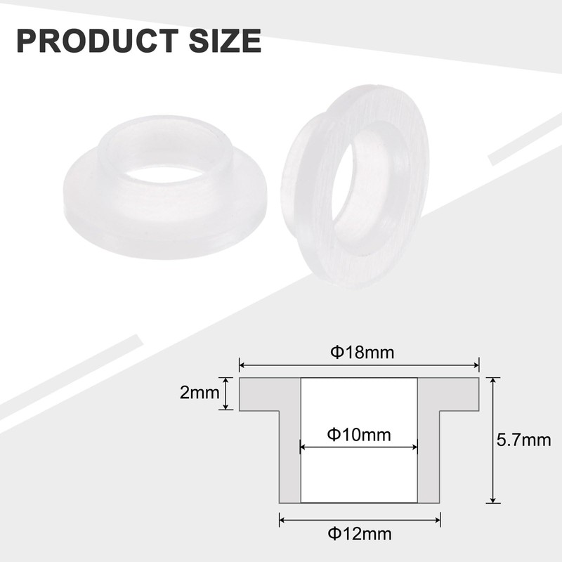 QUARKZMAN Pack of 12 Flange Sockets Plastic Bushings ID 10