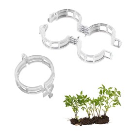 Auriselle 100 Stück Wiederverwendbaren Pflanzenklammern, Pflanzringe Rund Kunststoff für Kletterpflanzen Gurken Tomaten Obstbäume und Blumen Zur Befestigung Von Pflanzen, Weiß