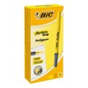 BIC 811935 Pack of 12 Yellow Bevelled Tip Marker Pens