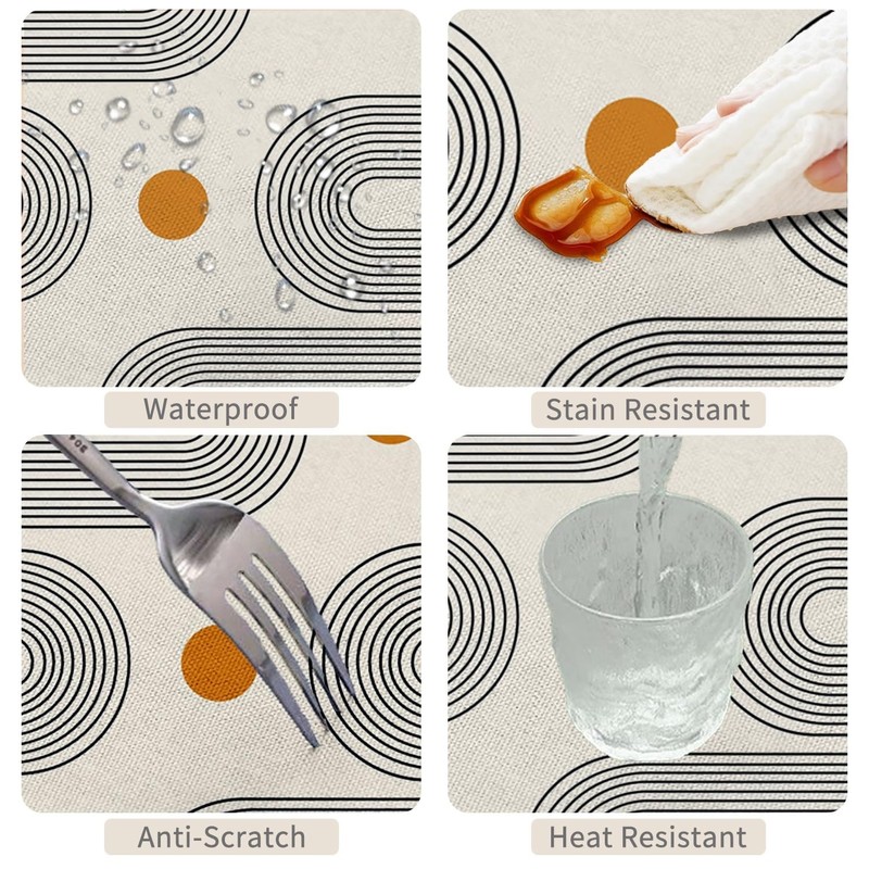 TTQYFNM 60x60inches Boho Mid Century Square Tablecloth Minimalist Abstract Arch