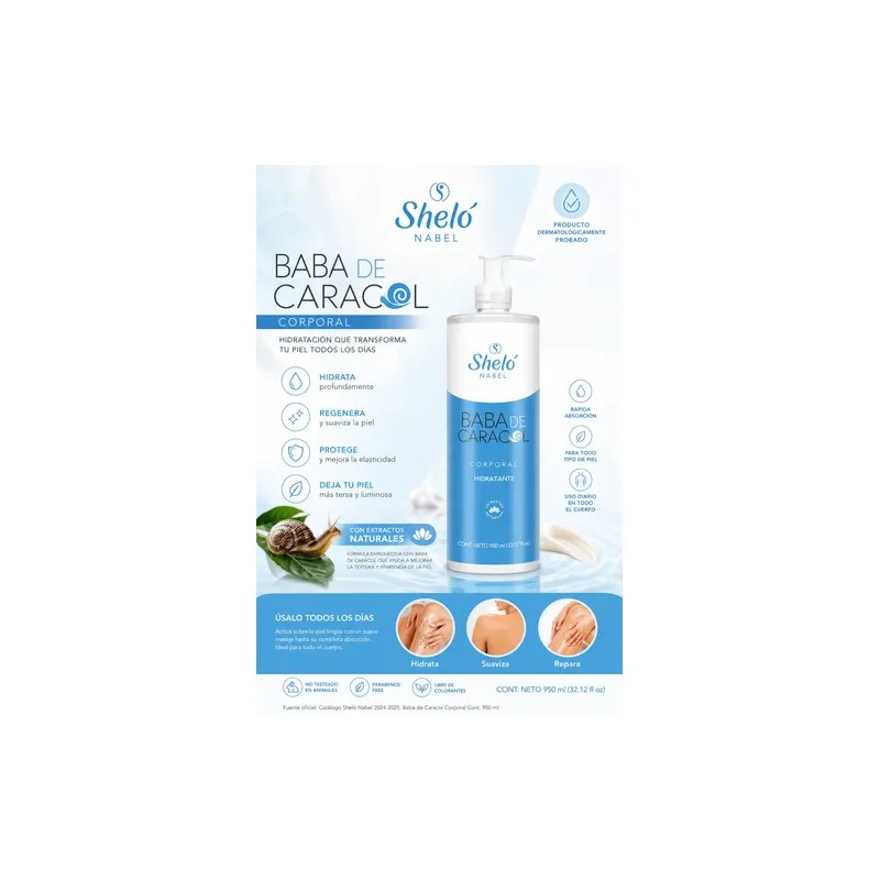 4 Cremas Corporales Baba De Caracol Sheló Nabel 950ml