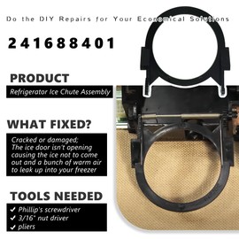 ZNTVW 241688401 Dispenser Ice Chute Flap, Genuine Refrigerator Replacement Part Appliance Accessories Supplies Compatible with Frigidaire Electrolux Ice Maker