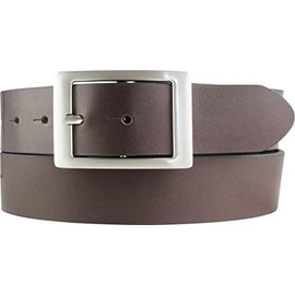 BELTINGER High Quality Extra Length Belt Made of Full Cowhide Leather with Double Buckle 4 cm | 120-180 cm Leather Belt for Men 40 mm | Men's Belt in Plus Sizes, Brown, silver