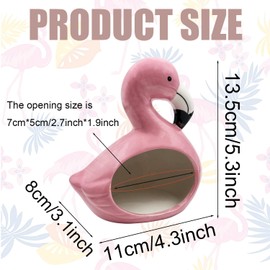 LOTIKOU Flamingo Ceramic Candy Bowl, Pink Flamingo Candy Dish, Cute Flamingo Serving Dish, Flamingo Decorative Bowl, Flamingo Candy Holder for Home Decor