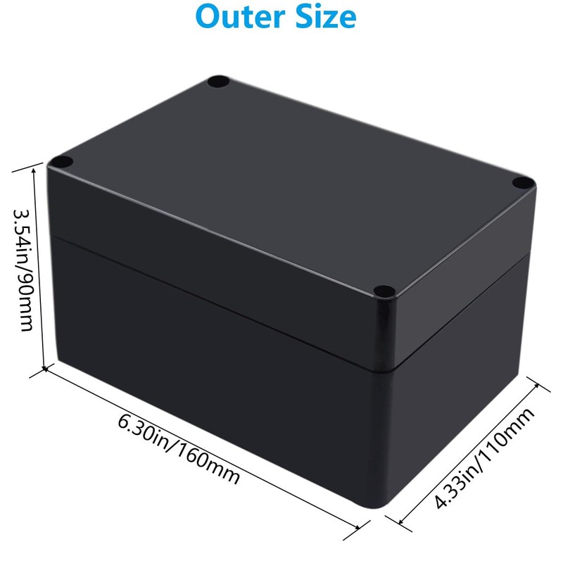 Otdorpatio Project Box ABS Black Electrical Boxes IP67 Outdoor Waterproof