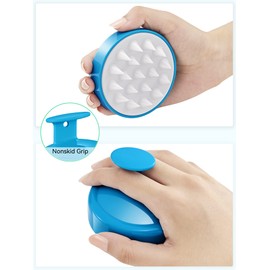 HEETA Scalp Massager with Soft Silicone Bristles for Hair Growth, Dandruff Removal and Exfoliation - Sky Blue Shampoo Brush