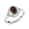Gem Stone King 1.09 Ct Oval Brown Smoky Quartz 925