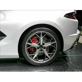 Set of 4Pcs Wheel Center Cap Replacement for 2014+ C7 Corvette Stingray Center Caps w/Crossed Flag Logo 68mm 2.7" 23217059 (Black Blue)