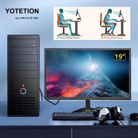 YOTETION 19 inch HD (1440 x 900) Monitor, 75Hz Refresh Rate, HDMI x1, VGA x1, Small Thin Monitor for laptops, Computers and desktops,LED Display, VGA/HDMI Connection.VESA:75 * 75MM