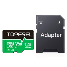 TOPESEL 128GB Micro SD Card Micro SDXC TF Card Flash Memory Card Up to 90MB/s, for Action Cameras, Drones, Smartphones and Tablets, 128GB Memory Card SDXC UHS-I, U3, A1, V30