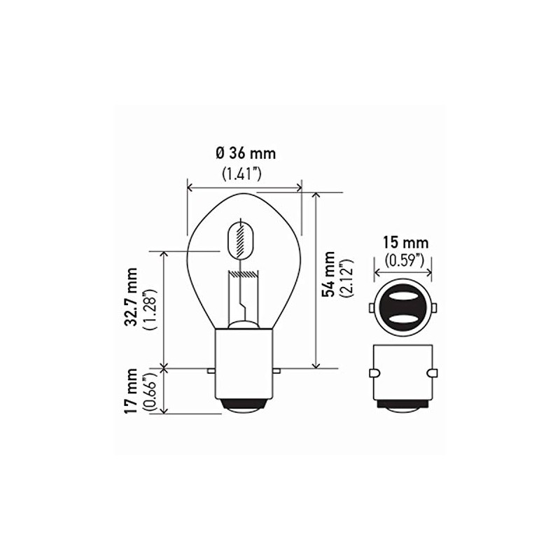 Hella 6235SB Bulb 6235 12V 35/35W Ba20D B11 S2 Sb,