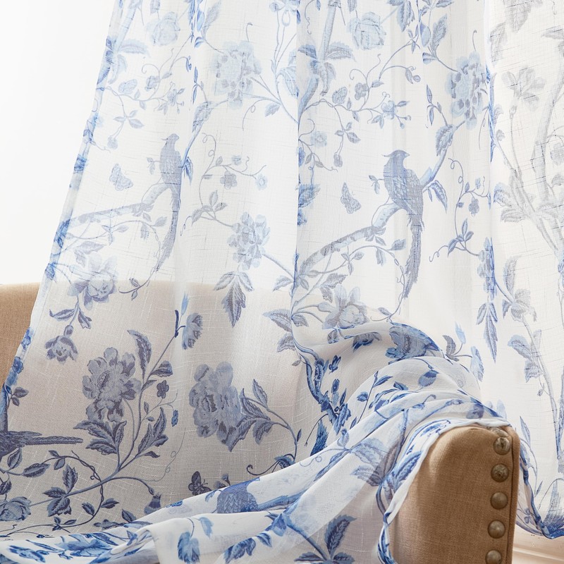 Laura Ashley Summer Palace Window Curtains with Rod Pocket, 96-inch