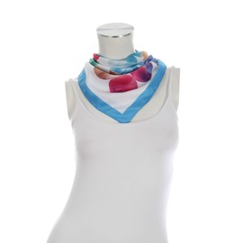 Majea - Kleines quadratisches Halstuch aus imitierter Seide 70cm x 70cm Kopftuch Bandanas Schals (880071) (blau 7)