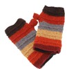 GURU SHOP Ringed Hand Warmers from Nepal, Hand Knitted Virgin