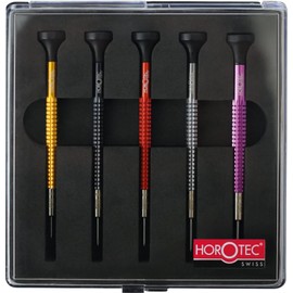 KD89 Horotec MSA01.020 (01.020-D) Set of Precision Screwdrivers in Aluminium and Stainless Steel Bits - Swiss Made