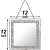 XIHACTY 2 Piece Wall Mirrors, Crush Diamond Mirrors Decor, Silver