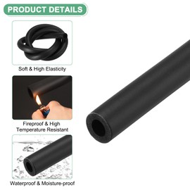 M METERXITY Pipe Insulation Foam Tube, 13mm ID 23mm OD 1m Length, Soft Flexible Pipe Foam Insulation for Handle Grip Support/Guitar Stand/Roof Racks [Black]