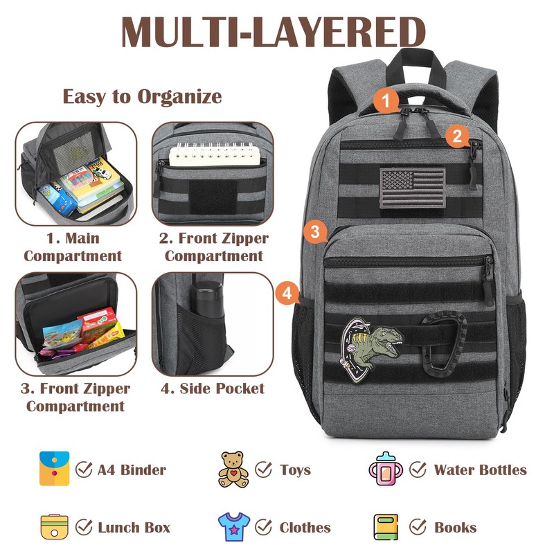 Kids Tactical Backpack Army Molle Bookbag Military Boys Backpack for