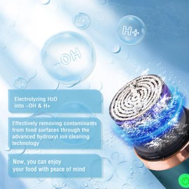 Fruit and Vegetable Washing Machine, Portable Fruit and Veggies Cleaner Device, USB Wireless Food Purifier Fruit Veggies Washer with OH-ion Purification Technology for Cleaning Food, Green