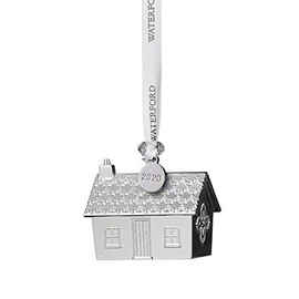 Waterford Gingerbread House Silver Plated Tree Ornament.