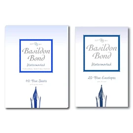 Basildon Bond No 2 Blue Paper Writing Set Includes Writing Pad & Envelopes