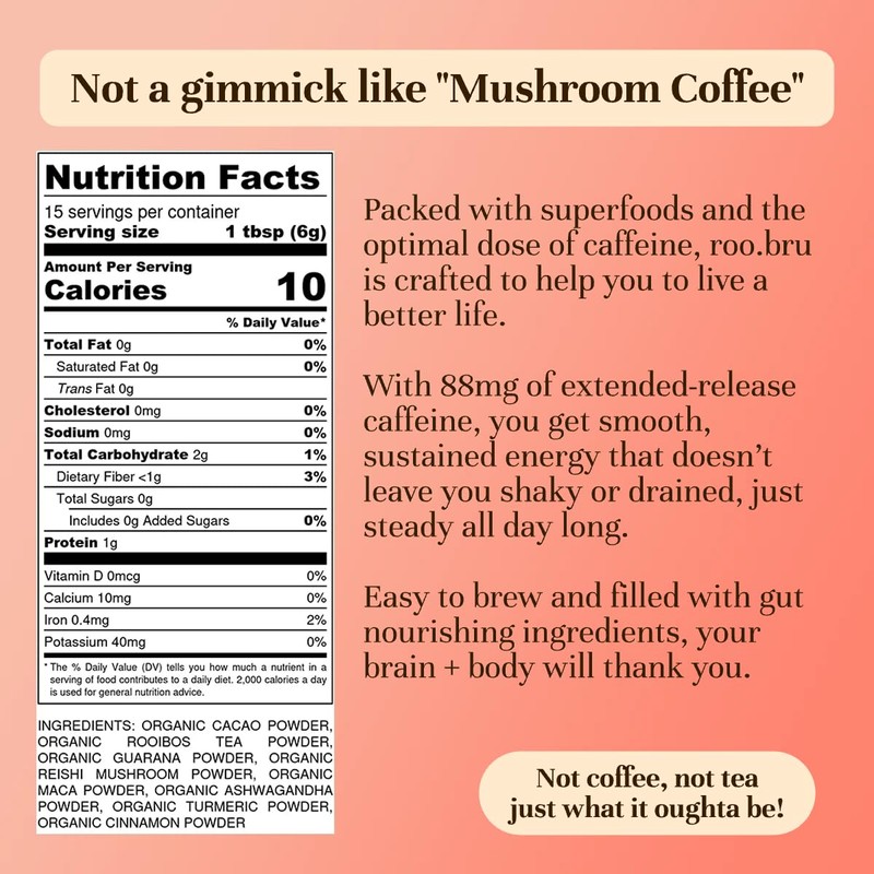 roo.bru | Healthy Coffee Alternative - Caffeine, Superfoods, nootropics &