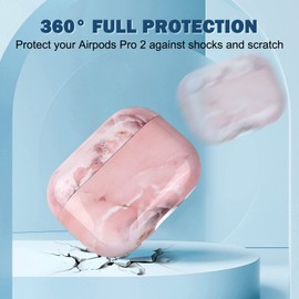 Newseego AirPods Pro 2 2022 Case for Girls Women, Stylish and Exquisite Marble Pattern Hard PC Case for Airpods Pro 2nd Generation Portable Shockproof Protective Case for AirPods Pro 2 Charging Case