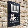 Custom Signs Solar Illuminated Modern Anthracite House Number Sign 24cm