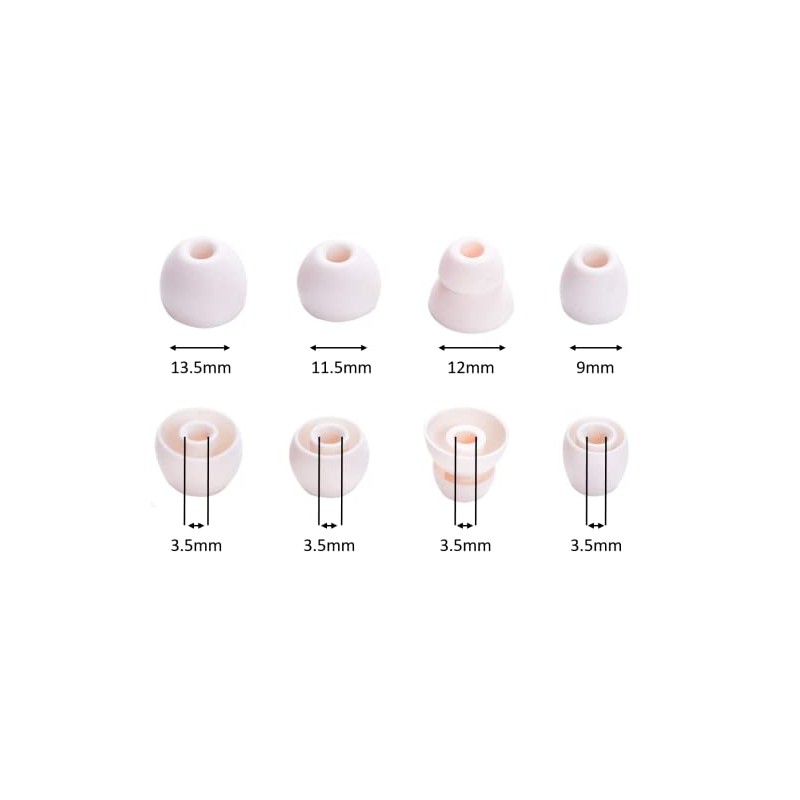 Zotech 4 Pairs Replacement Eartips Silicone Earbuds Buds Set for