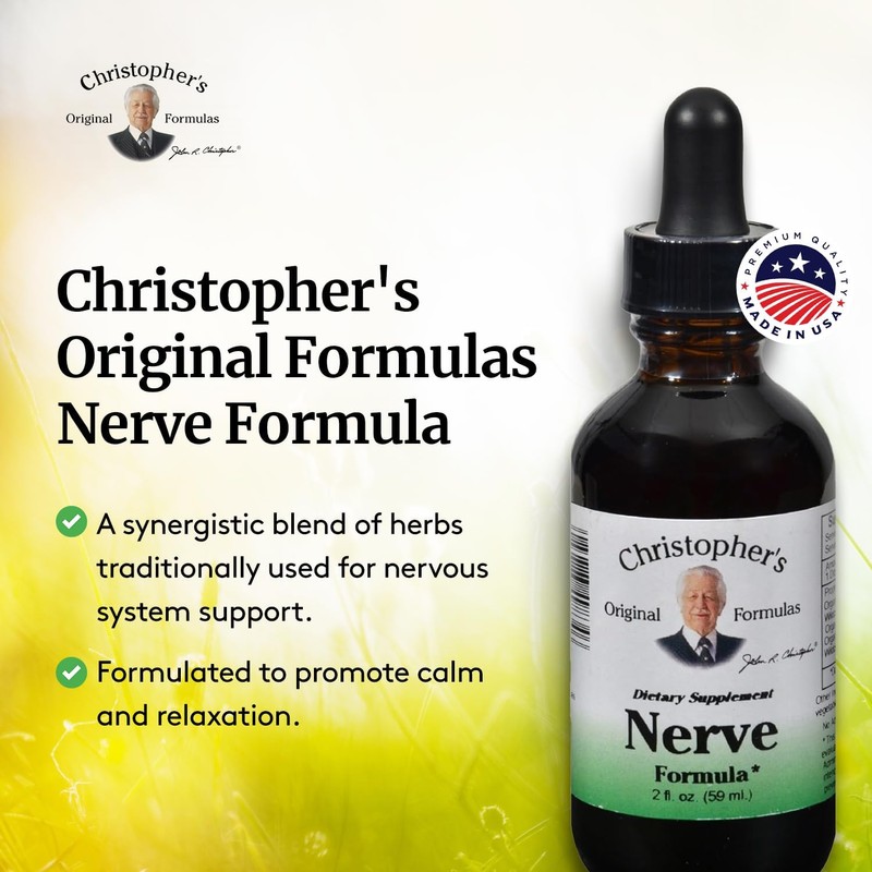 Christopher's Original Formulas Nerve Formula, Natural Herbal Supplement, 2 oz