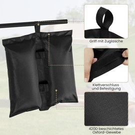 Laneetal Gazebo Weights Set of 4 Sandbags, Weight Bag for Filling, Weight Bags, Oxford Fabric, Weight Bags for Tents, Parasols