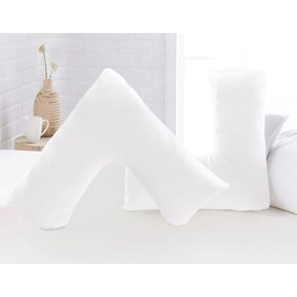 Luxury Microfiber V-Shaped Pillowcase – Ultra Soft, Breathable & Wrinkle-Resistant – Support Pillow Cover for Pregnancy, Nursing & Orthopedic Comfort – Machine Washable (white)