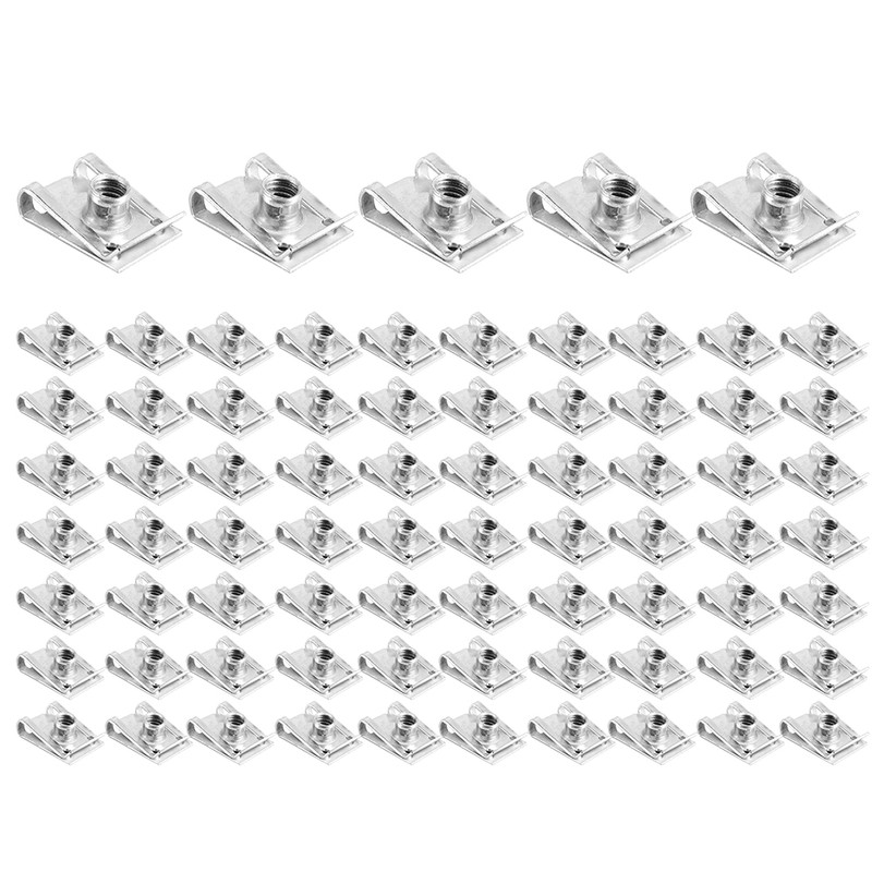 75pcs Fairing Bodywork Panel U Clips Clamp M6 U Nut