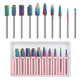 Makartt 10Pcs Diamond Sanding Nail Drill Bit Set Manicure Nail Care Nail Art Cutics - Design: 10 Piece Set For Removing Gel
