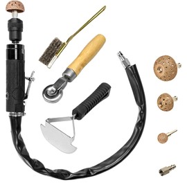 2500rpm Low-Speed Air Tire Repair Kit, Pneumatic Tire Buffer, Tire Patch Roller, Inner Liner Scraper, Tungsten Steel Buffing Wheels (42mm & 55mm) with Quick-Change Chuck, Variable Speed Throttle