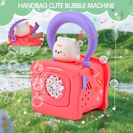 Bubble Machine for Kids 3 4 5 6 7 8, Automatic Bubble Blower Maker for Toddler Girls Kids,Portable Bubble Toys with Music & Light Indoor Outdoor Birthday Party Favor Toys