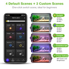 hygger 18W Smart Aquarium Light, Bluetooth LED Light with App Control, Full Spectrum Fish Tank Light with 24/7 Lighting Cycle, 5 Modes, Adjustable Timer, for 12"-18" Freshwater Planted Tank