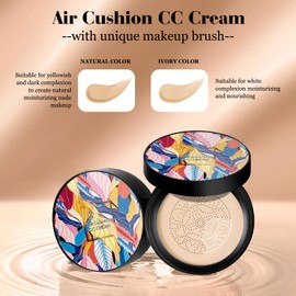 Air Cushion CC Cream, Make Up Concealer, Moisturising BB Cream Foundation for Face, Liquid CC Cream, Base Liquid Foundation (Bright White, C)