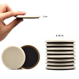 Furniture Sliders, Furniture Sliders Pads for Hardwood Floors, Chair Legs Floors Protectors, Reusable Round Glides Glider, Heavy Duty Furniture Movers Sliders (8 Pcs, 4 3/4inch，Beige)