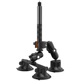 Suction Cup Car Mount Kit for Insta360, Suction Cups Mount with Invisible Selfie Stick for Insta360 X4 X3 X2 X ONE,Gopro,360° Rotation Car Holder for Windshield Window,Car Hood,Top Roof, Trunk lid