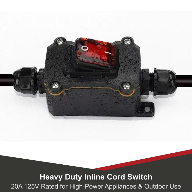 YAFIYGI Inline Cord Switch Heavy Duty Waterproof Switches AC 20A-125V