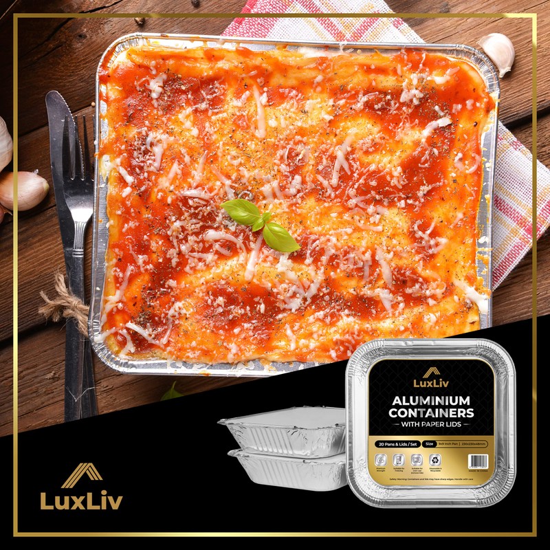LuxLiv 20 x Large Food Aluminium tin Foil Trays Containers