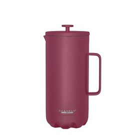 Scanpan to GO French Press Coffee Maker 1.0L, Persian Red - Serves 8 Cups - 18/8 Food Grade Stainless Steel, Drip-Free Spout - Scratch-Free Coating - Dishwasher Safe