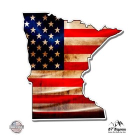 GT Graphics Minnesota American Flag - 8" Vinyl Sticker - for Car Laptop I-Pad - Waterproof Decal